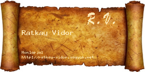 Ratkay Vidor névjegykártya